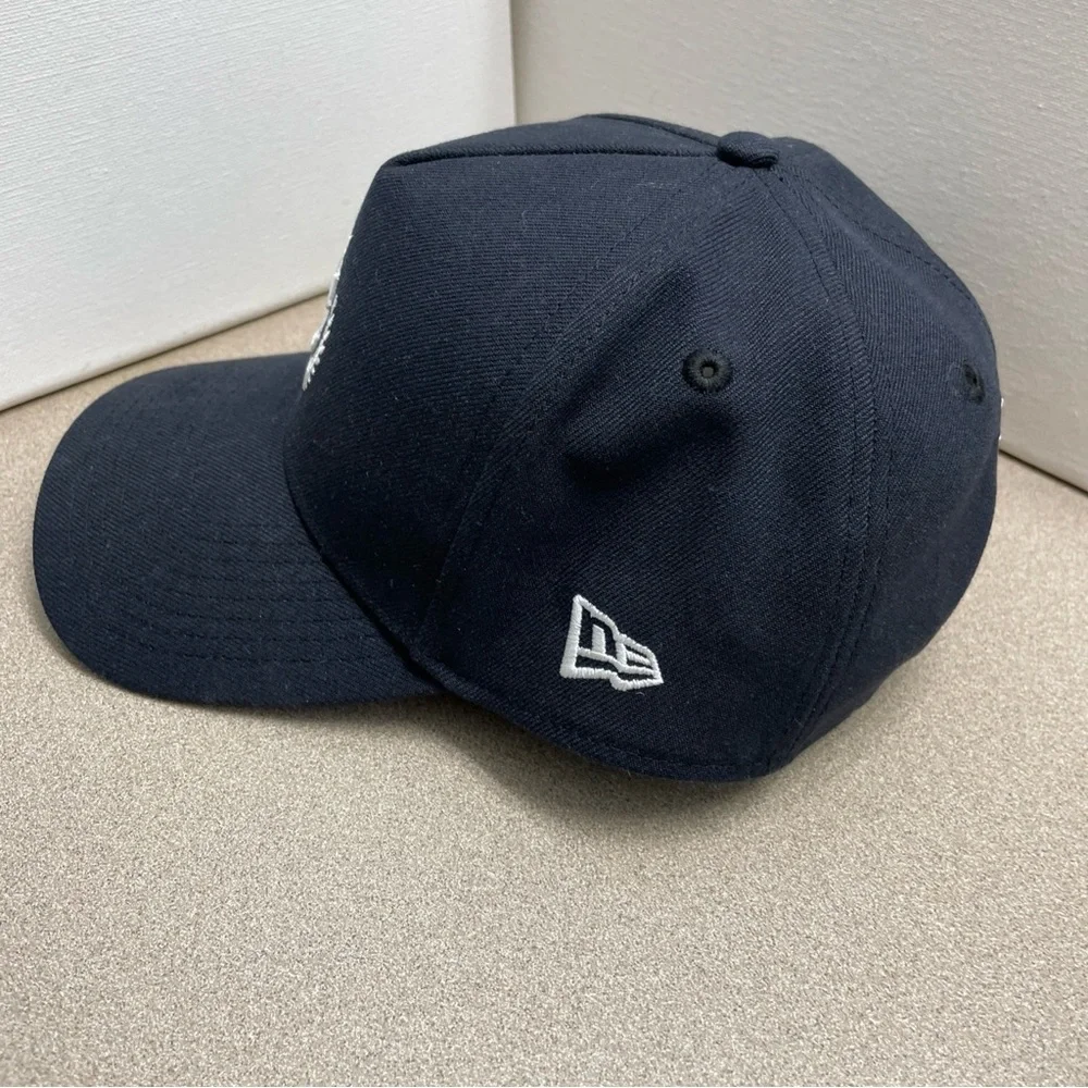 Men’s New Era x Culture Kings 9Forty A Frame Trucker Hat Cap Navy Blue Snapback - Picture 3 of 7